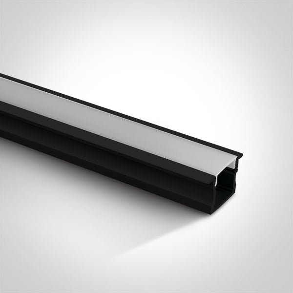 One Light 7904R/B BLACK RECESSED PROFILE 2m + PC opal diffuser