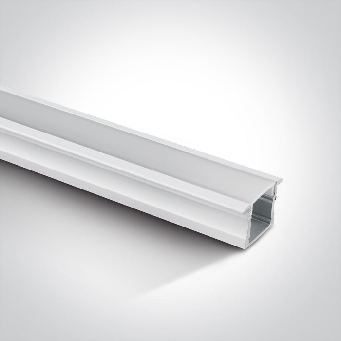 One Light 7904R/W WHITE RECESSED PROFILE 2m + PC opal diffuser