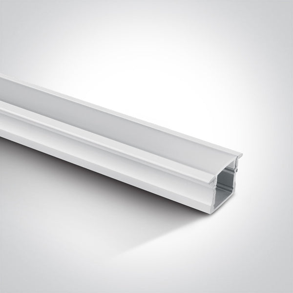 One Light 7904R/W WHITE RECESSED PROFILE 2m + PC opal diffuser