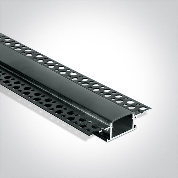One Light 7904TR/B BLACK TRIMLESS PROFILE 2m FOR 20mm STRIPS + BLACK PC DIFFUSER