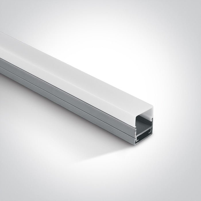 One Light 7906/AL ALUMINIUM PROFILE 2m + PMMA opal square diffuser