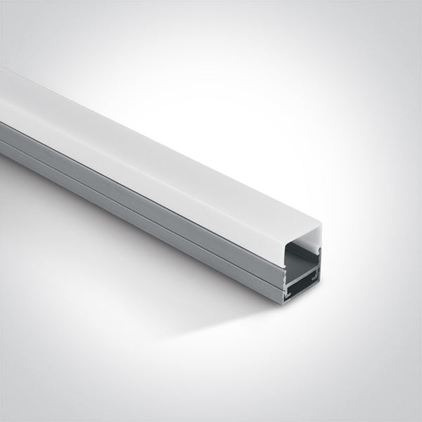 One Light 7906/AL ALUMINIUM PROFILE 2m + PMMA opal square diffuser