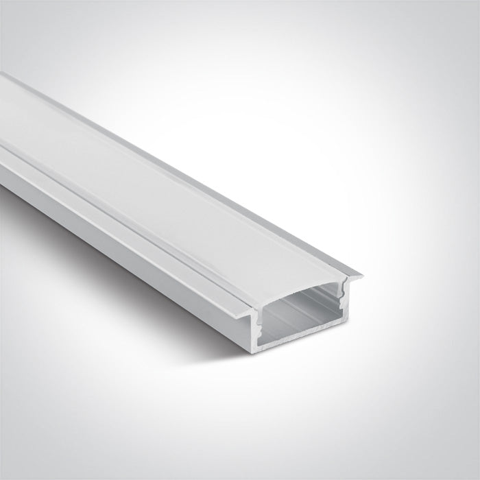 One Light 7906R/W WHITE RECESSED PROFILE 2m FOR 20mm STRIPS + PC OPAL DIFF
