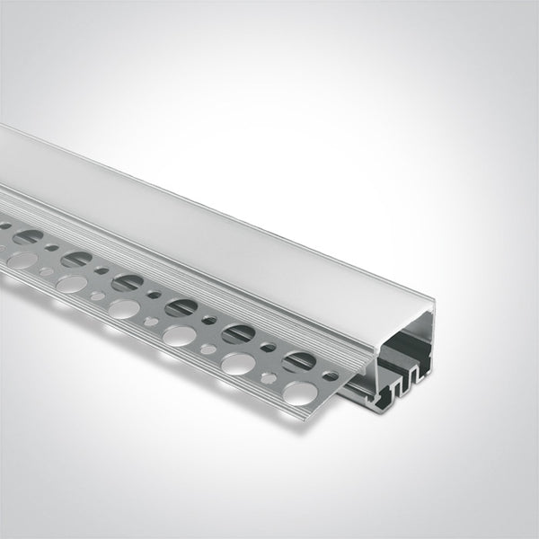 One Light 7909TR/AL TRIMLESS PROFILE 2m FOR 20mm STRIPS PC OPAL DIFFUSER