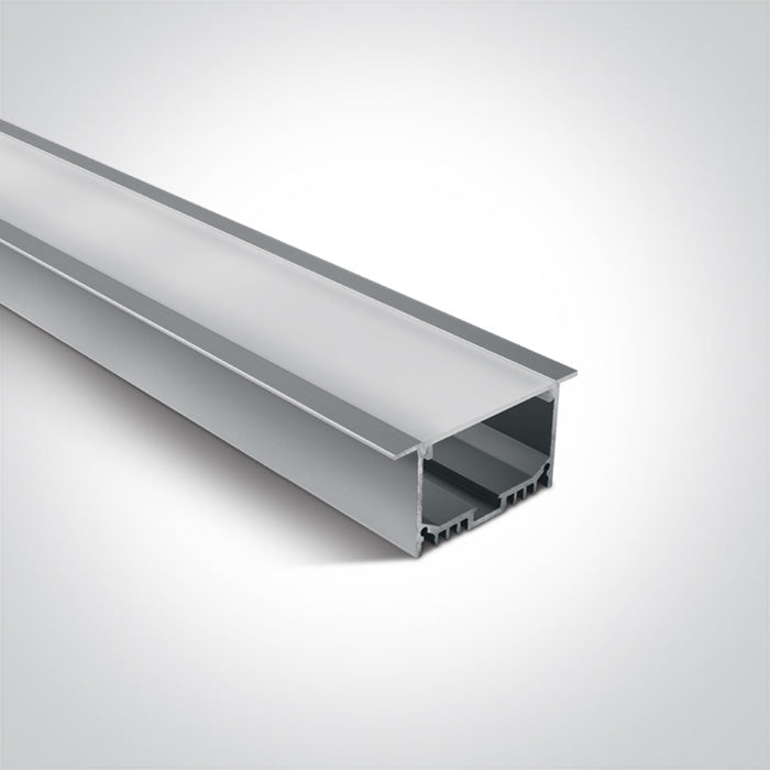 One Light 7910AR/AL ALU RECESSED PROFILE 2m FOR 40mm STRIPS + PC OPAL DIFF