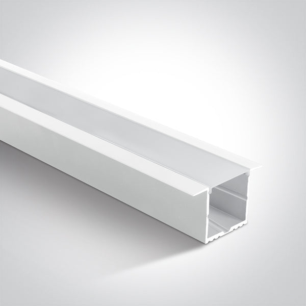 One Light 7910R/W WHITE RECESSED PROFILE 2m + PC opal diffuser