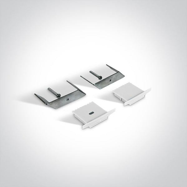 One Light 7910R/W WHITE RECESSED PROFILE 2m + PC opal diffuser