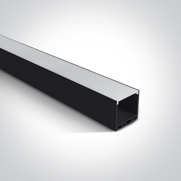 One Light 7912/B BLACK PROFILE 2m + PC opal diffuser