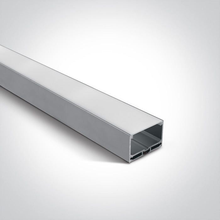 One Light 7912A/AL ALU SURFACE PROFILE 2m FOR 40mm STRIPS + PC OPAL DIFF