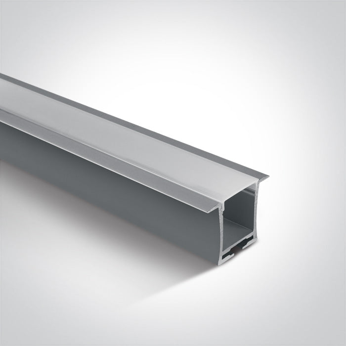 One Light 7912R/AL ALUMINIUM RECESSED PROFILE 2m + PC opal diffuser