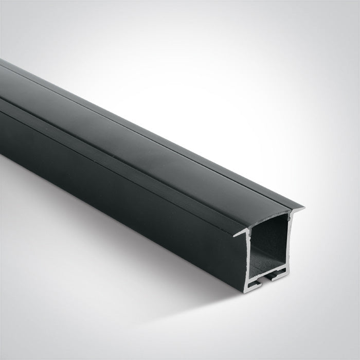 One Light 7912R/B/B BLACK RECESSED PROFILE 2m + BLACK PC diffuser