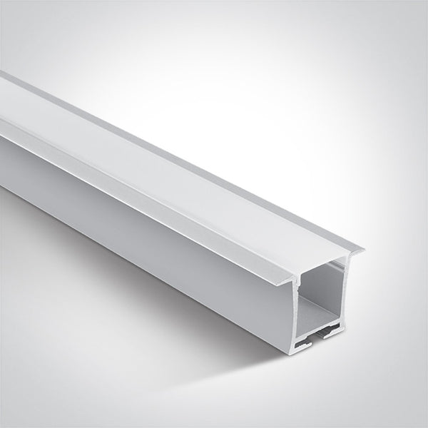 One Light 7912R/W WHITE RECESSED PROFILE 2m + PC OPAL DIFFUSER