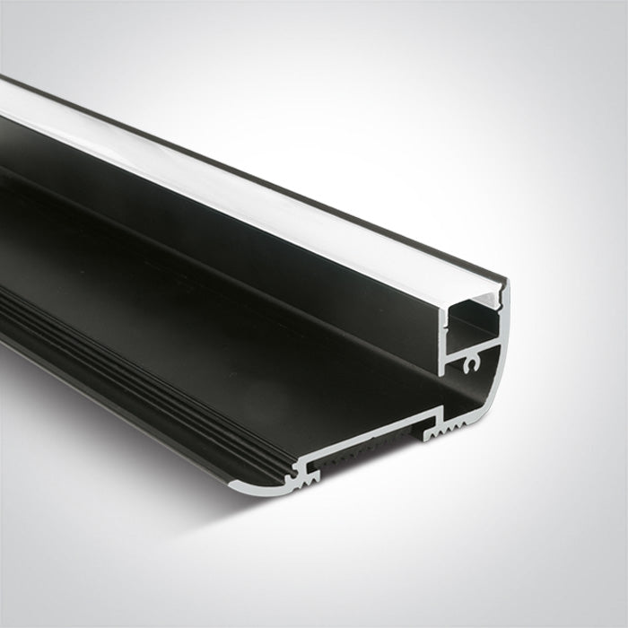 One Light 7920/B BLACK ALUMINIUM LED PROFILE FOR STEPS 2m
