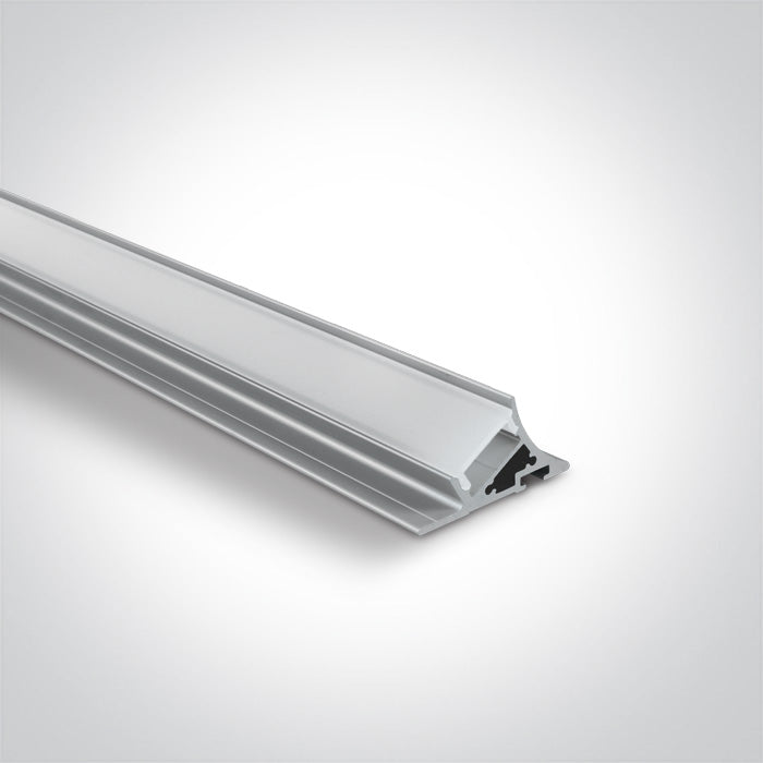 One Light 7937T/AL ALUMINIUM SHELF PROFILE 2m + PC semi Opal diffuser
