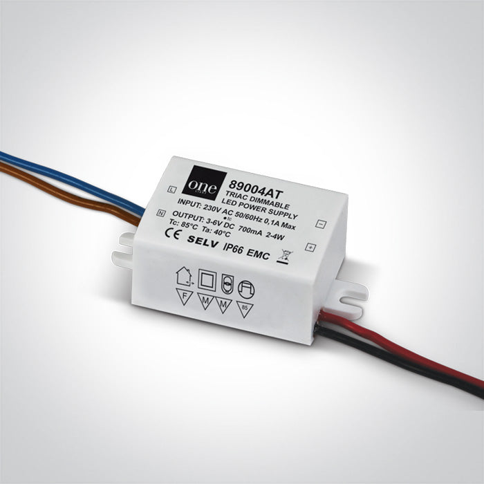 One Light 89004AT TRIAC DIMMABLE DRIVER 700mA 2-4W IP66 230V