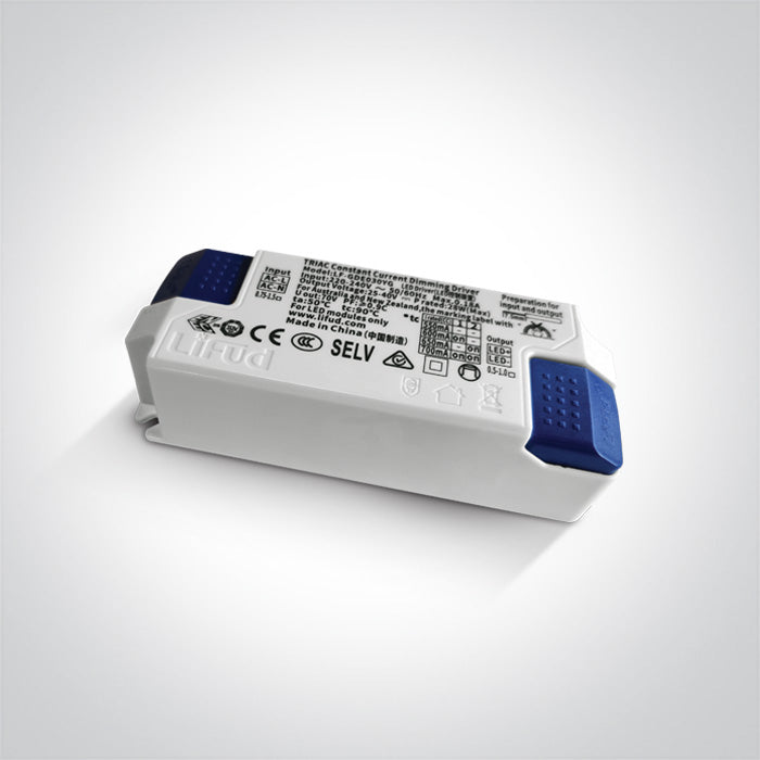 One Light 89030UT LED TRIAC DIMMABLE DRIVER 550/600/650/ 700mA 25-40v IP20 INPUT 230v