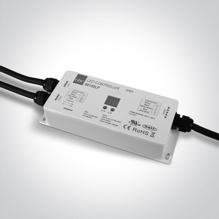One Light 89100LP DALI / PUSH TO DIMM 4-CHANNEL CONTROLLER IP67 12-36v