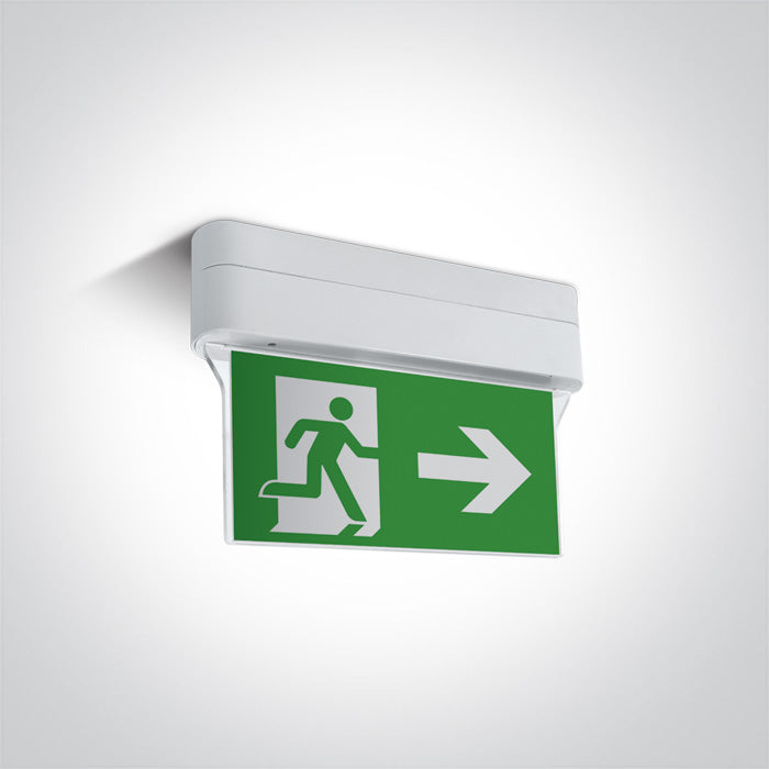 One Light 89406/W WHITE EMERGENCY LED 1W IP44 M3 hrs WALL/CEILING MOUNT 230V