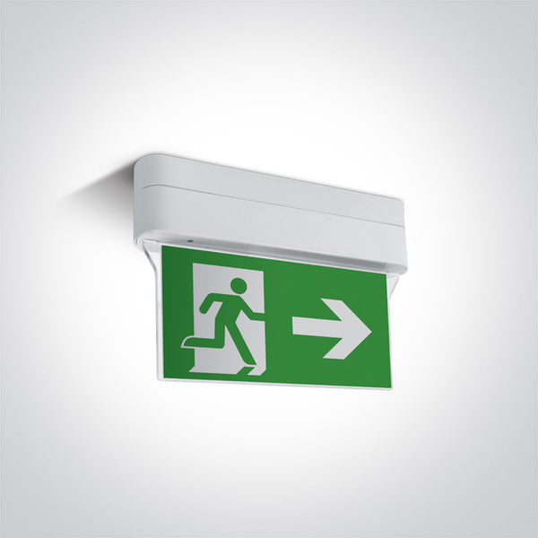 One Light 89406/W WHITE EMERGENCY LED 1W IP44 M3 hrs WALL/CEILING MOUNT 230V