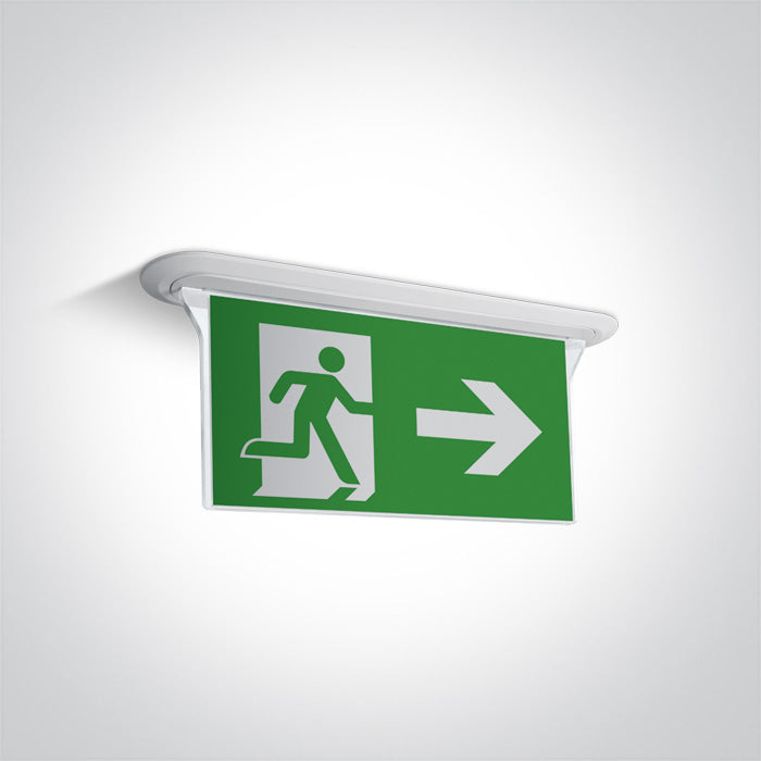 One Light 89406R/W WHITE RECESSED EMERGENCY LED 1W IP44 M3 hrs 230V