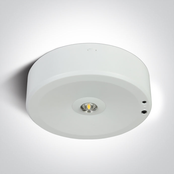 One Light 89412/W WHITE 3W EMERGENCY 3hrs 230V SELF TEST