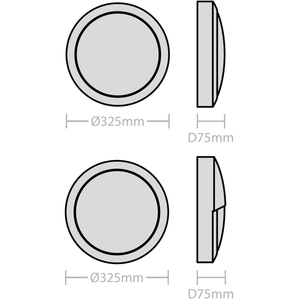 Apollo Bulkhead Wht 4pc Contractor Pack 9/12/16W 3CCT 3/4/6K