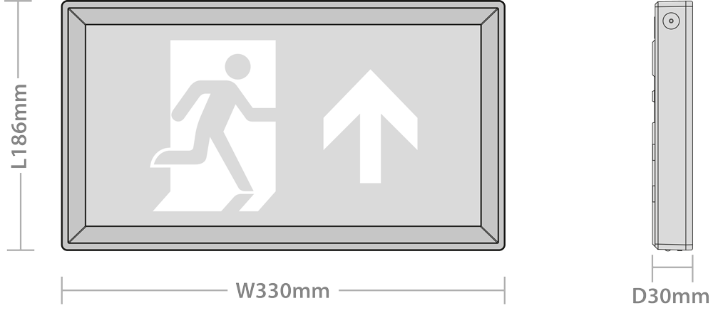 Red Arrow ART/30/ST/V2 Artemis M/NM EM Exit box 3Hr 30m Selectable Self/Manual Test c/w Up Legend