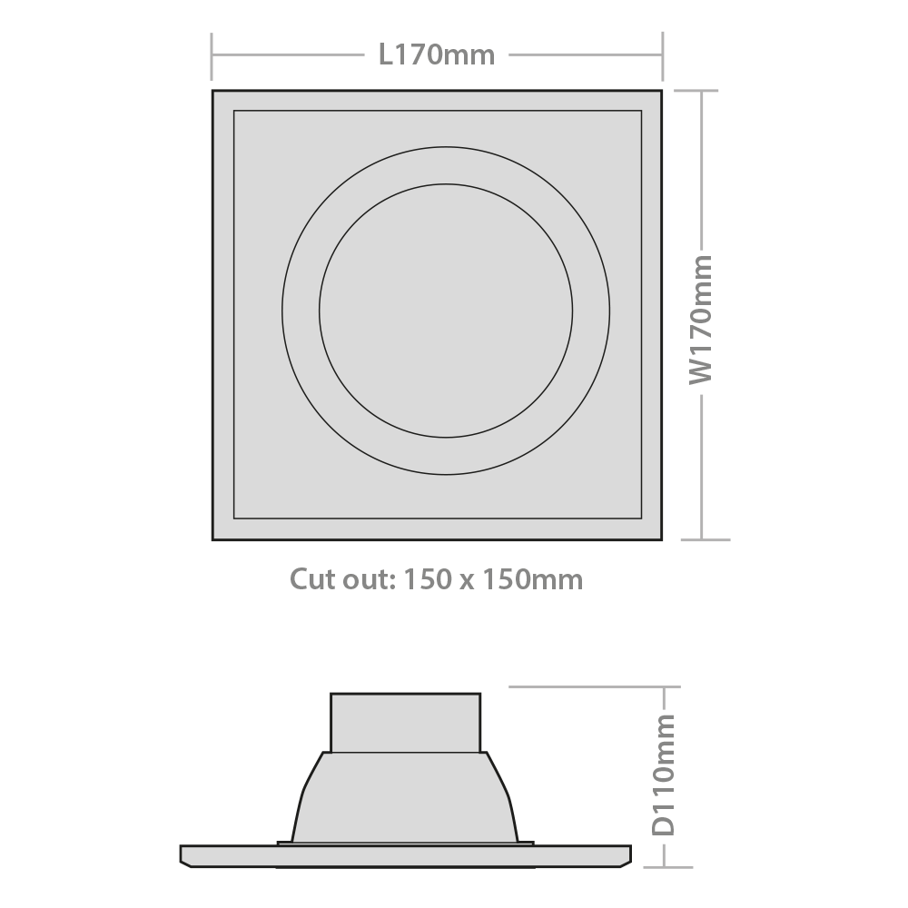Red Arrow COBDLSRA30W-40 DLSRA Square Adjustable Downlight