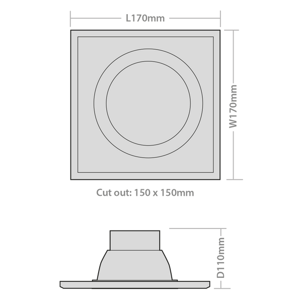 DLSRA Square Adjustable Downlight