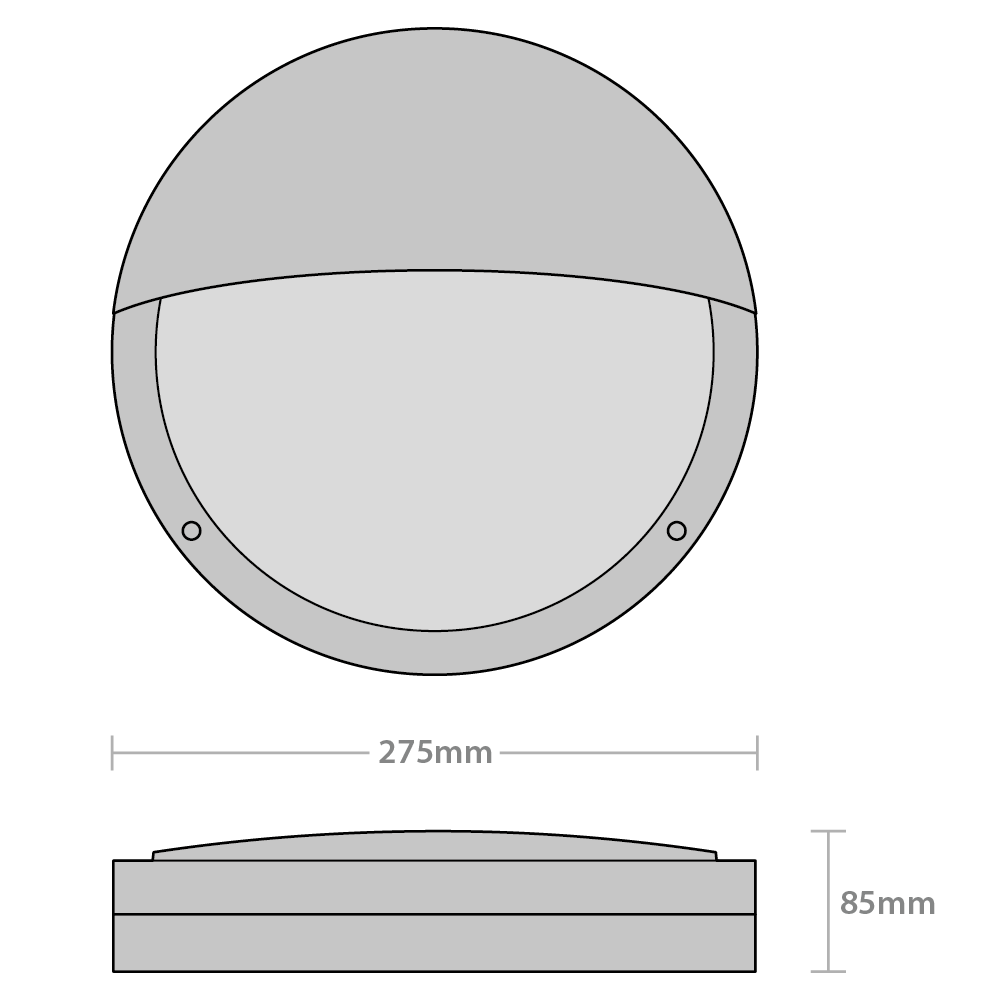 18W DBR Eyelid Bulkhead with Photocell & Emergency