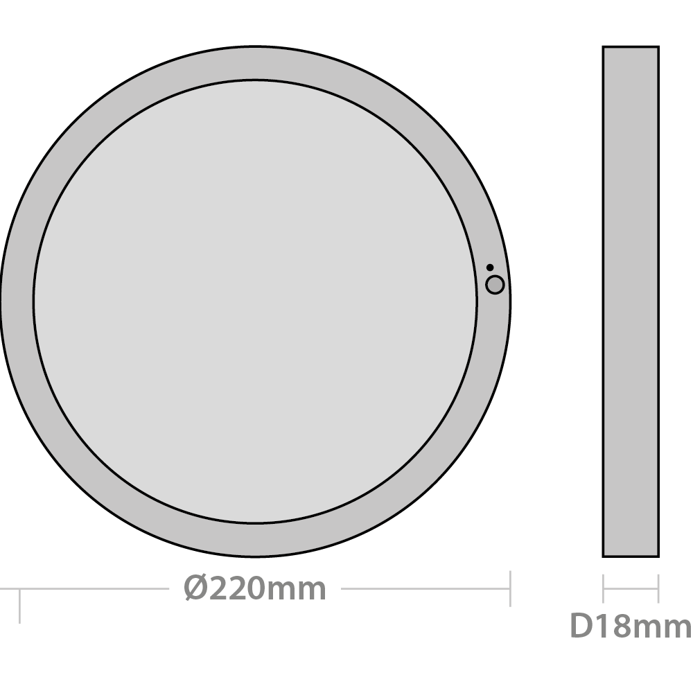 Discus Wattage Selectable with PIR Sensor