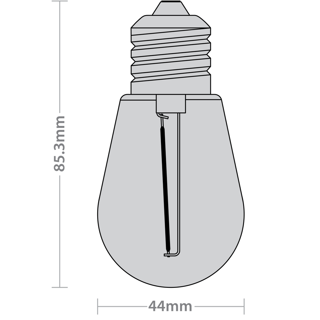 E27 S14 Shape 1W 2700K Lamps 16pcs (For OFK/15M)