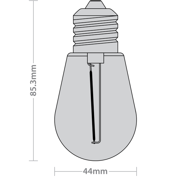E27 S14 Shape 1W 2700K Lamps 16pcs (For OFK/15M)
