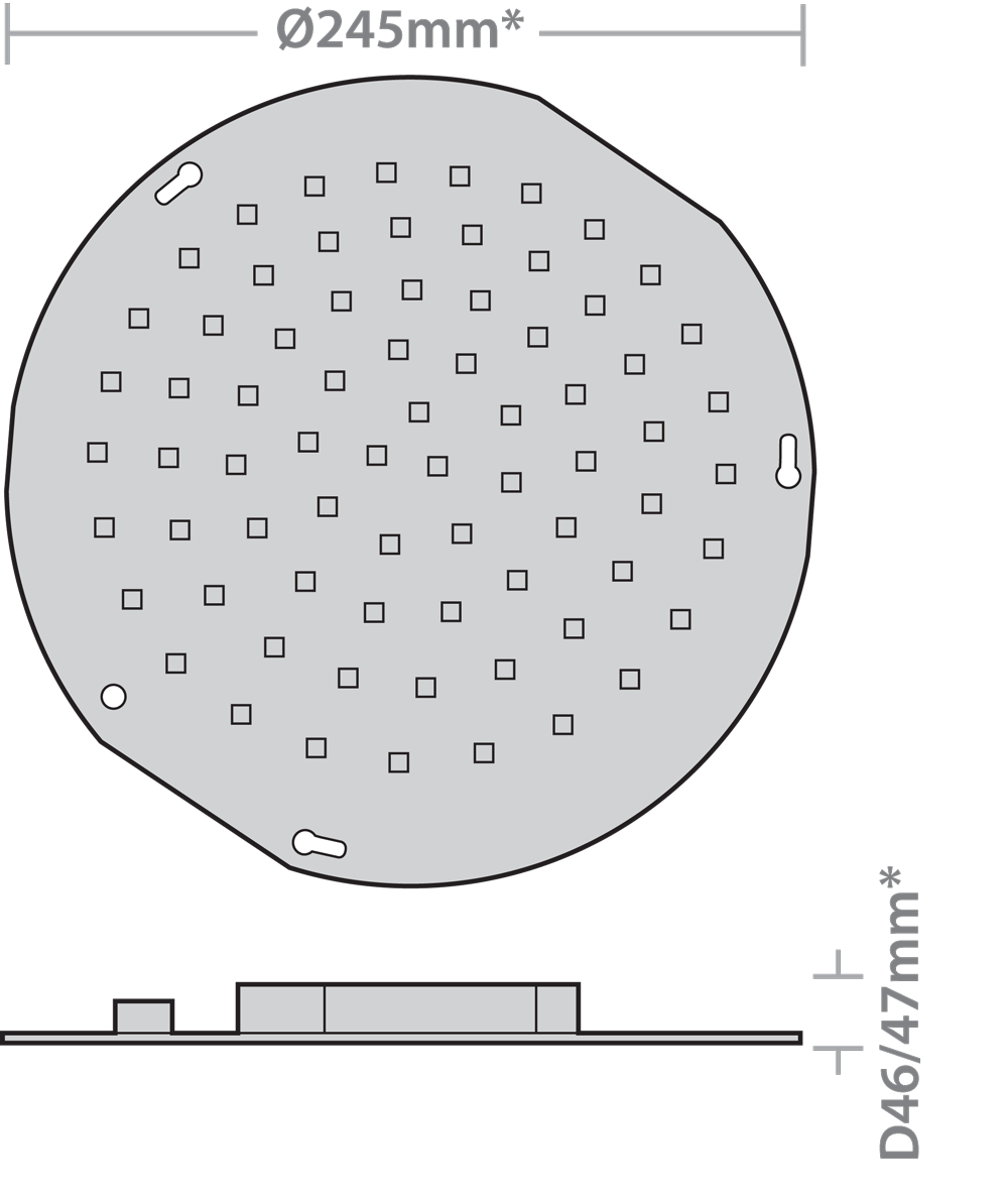 Circular Gear Tray 13W 3500K c/w M/W Sensor & CF