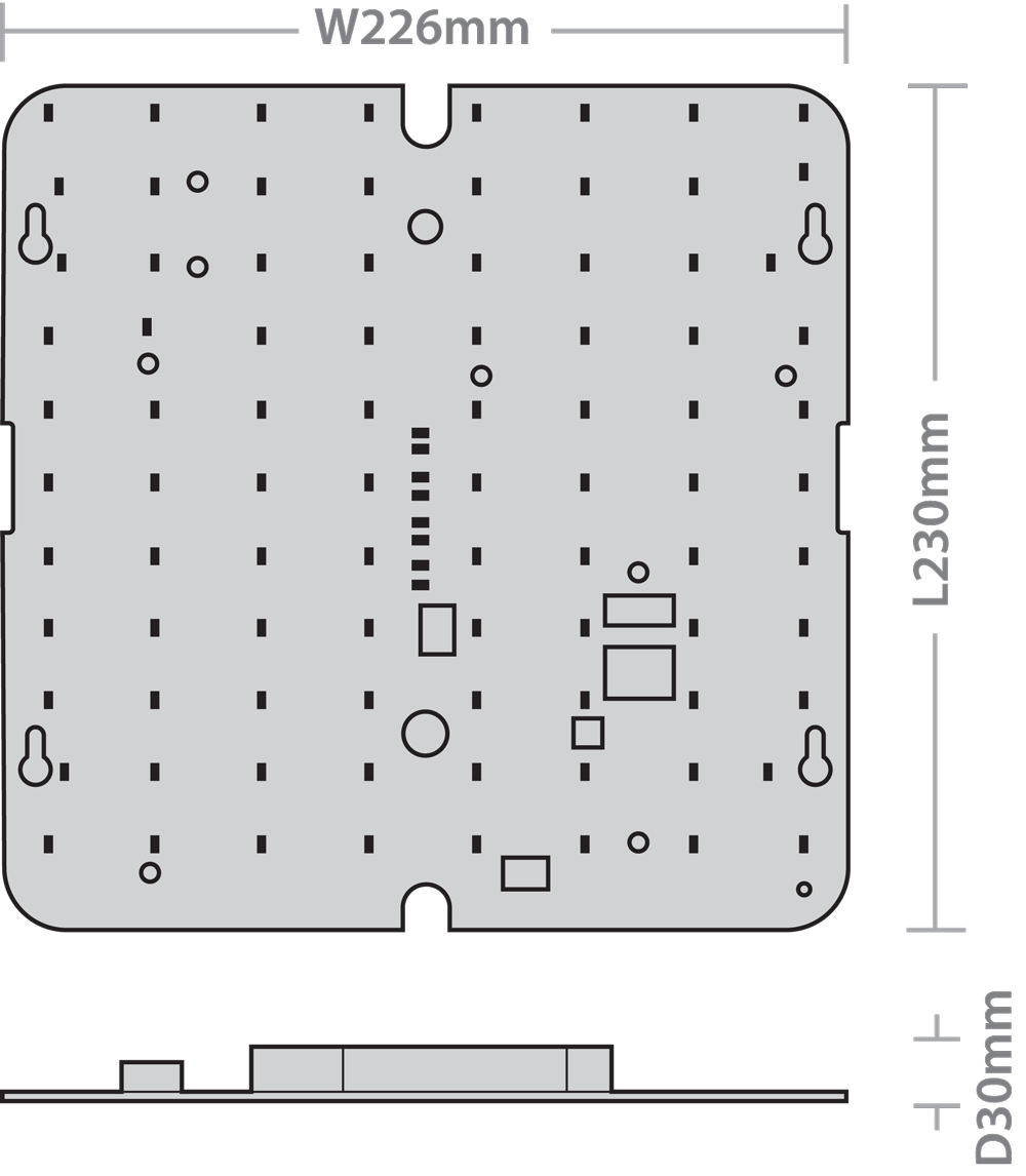 Red Arrow GTS13E/MS-35 Square Gear Tray 13W 3500K c/w M/W Sensor & 3HR Emergency