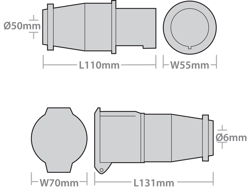 110V Extension Cable 14m c/w plug & coupler