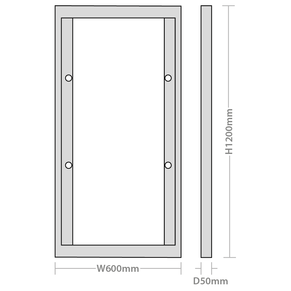 Razor Surface Mounting Kit 600mm x 1200mm