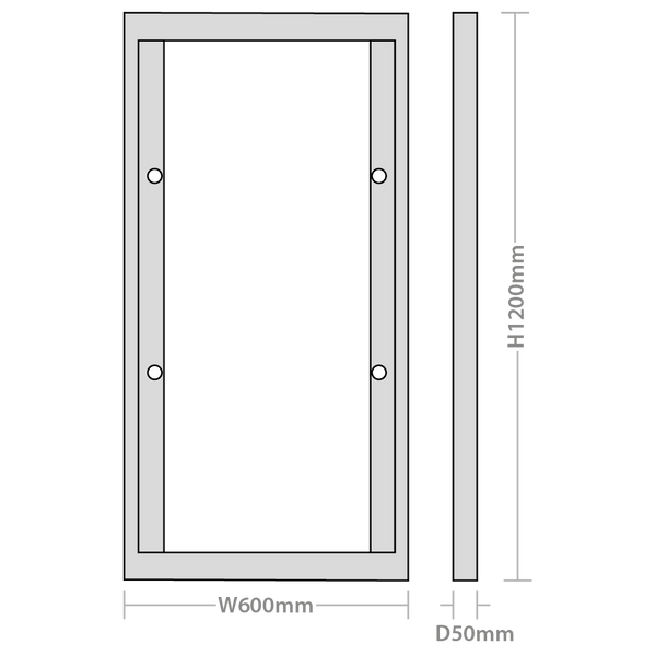 Red Arrow LEDP-SMKW12 Razor Surface Mounting Kit 600mm x 1200mm