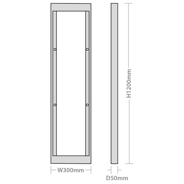 Razor Surface Mounting Kit 300mm x 1200mm