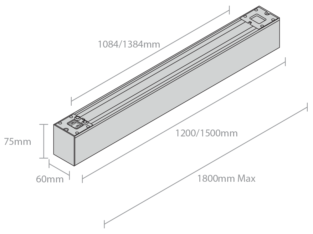 Red Arrow LAS4P/B/DALI/CCT Laser Linear 1200mm 4800lm 40W Black DALI