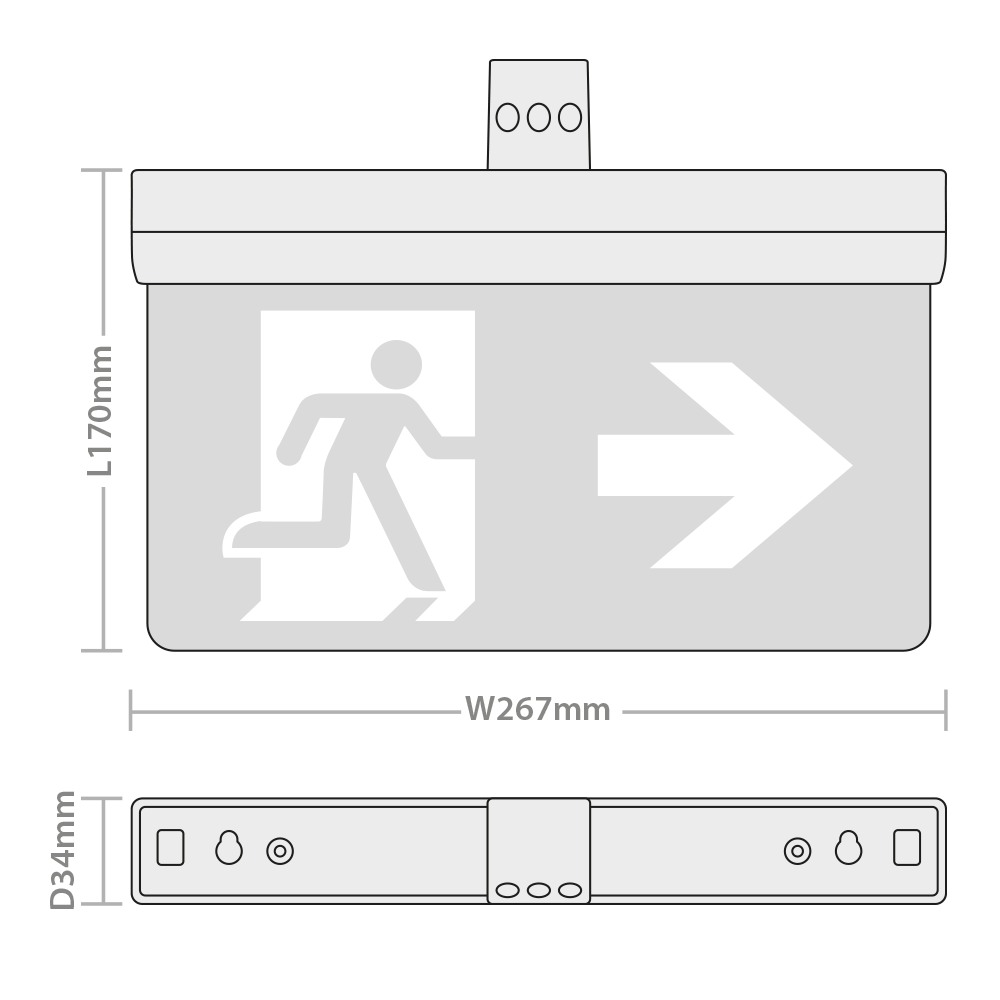 5 in 1 LED Exit Sign M/NM