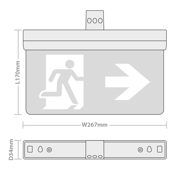 5 in 1 LED Exit Sign M/NM