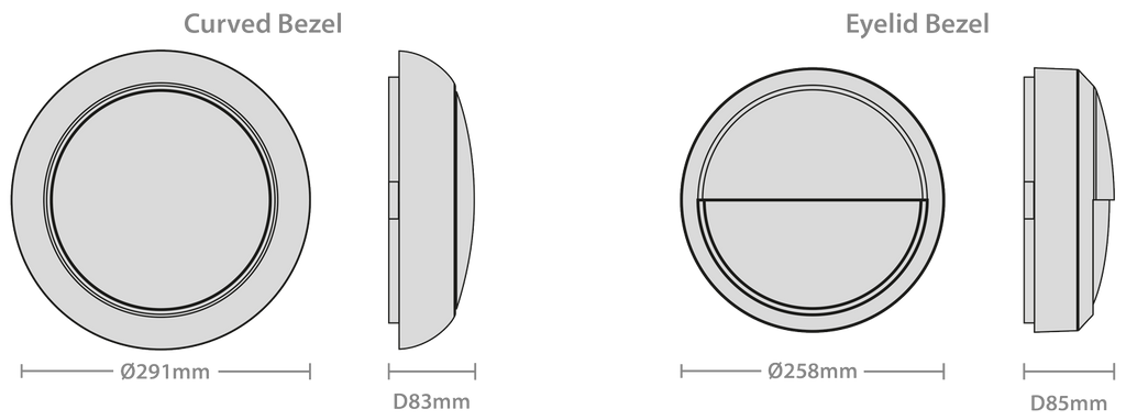 Polo Combi 230V 13W IP65 Multi-Use Bulkhead with Selectable Wattage and CCT, Multiple Trims and Integral 3 hour Maintained Emergency Conversion
