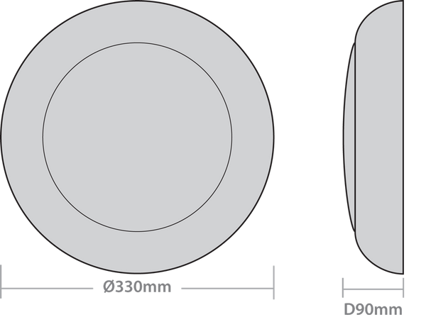 Platinum HO Bulkhead 18W 3000/4000/6000K c/w 3Hr Emergency & Microwave Sensor White Bezel