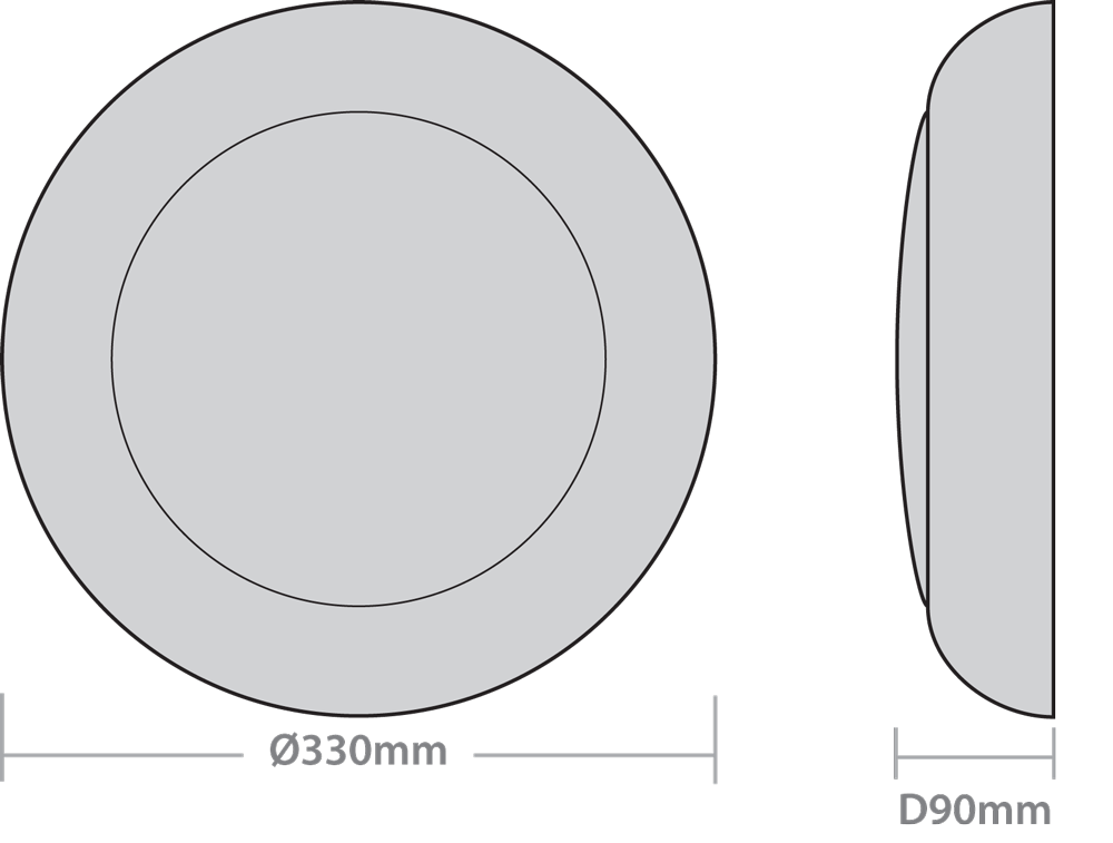 Red Arrow PLT18/CCT/MS/WB Platinum HO Bulkhead 18W 3000/4000/6000K c/w Microwave Sensor White Bezel
