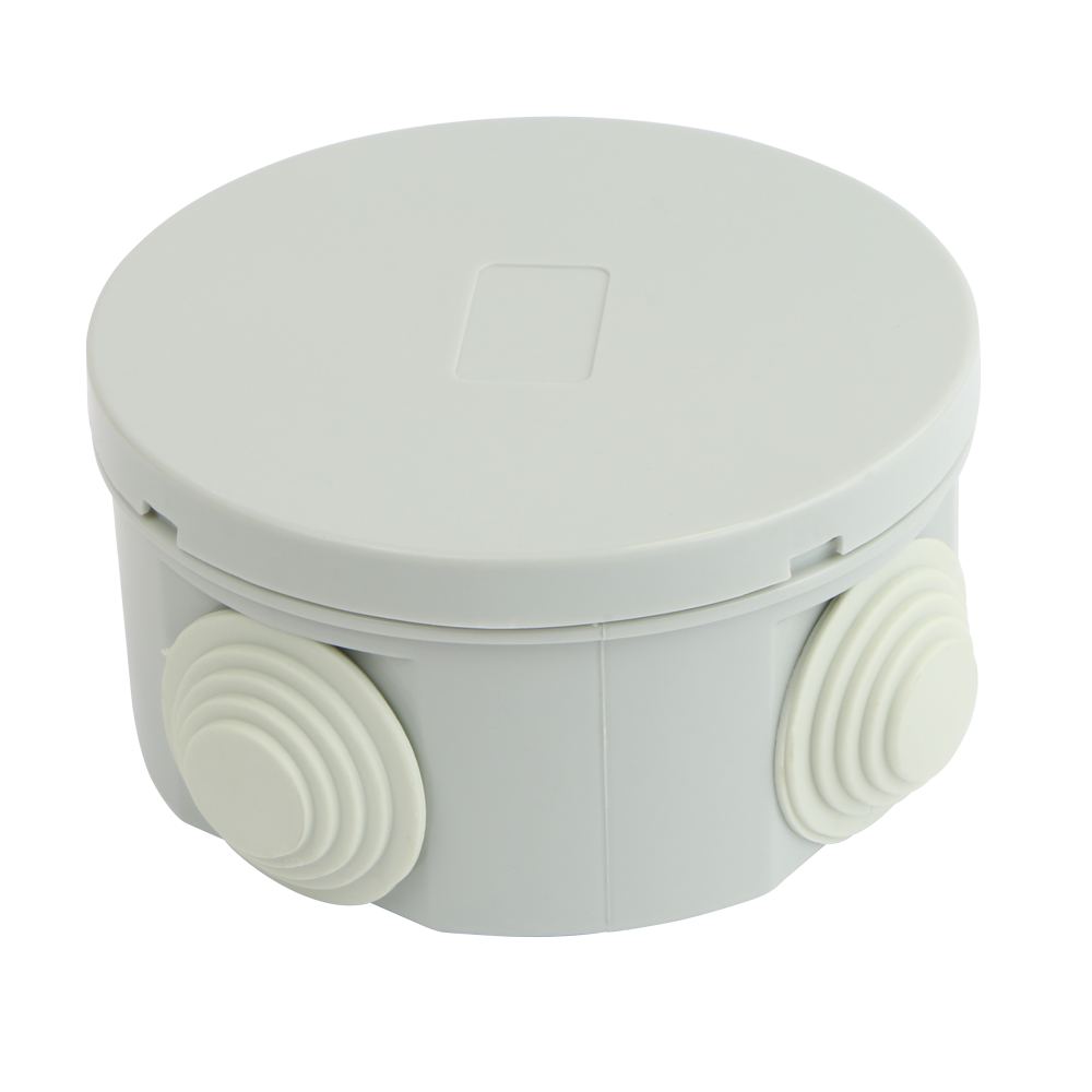 Junction Box Round 80x40mm IP44 with 4 knockouts
