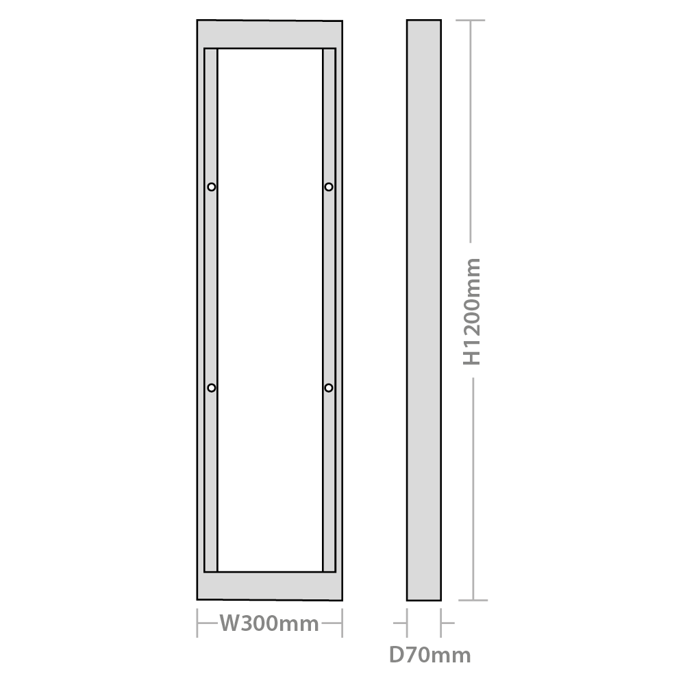 Rhombus Surface Mounting Kit 300mm x 1200mm