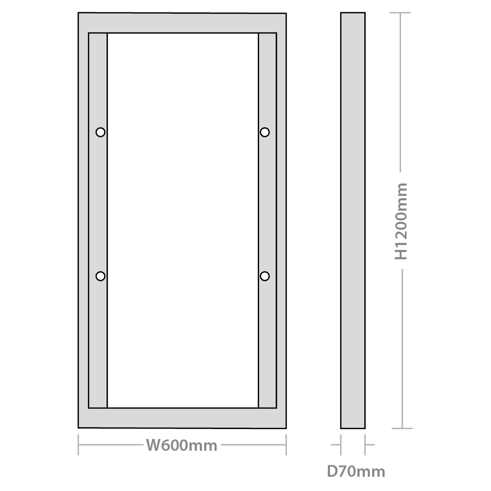 Rhombus Surface Mounting Kit 600mm x 1200mm