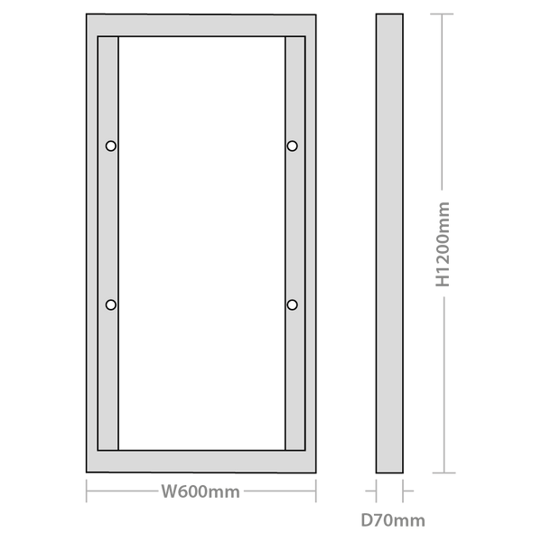 Rhombus Surface Mounting Kit 600mm x 1200mm