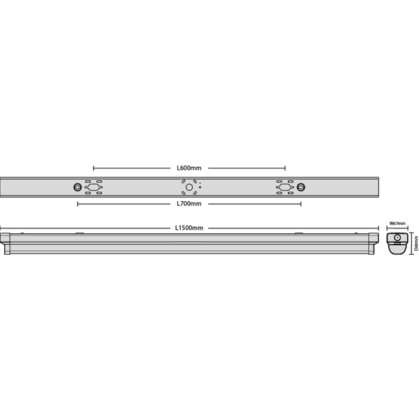 Red Arrow SB52EVO-CCT Sabre Evolution Batten 1500mm 55W 8250lm P&P 3CCT 3/4/6K